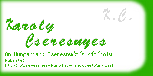 karoly cseresnyes business card